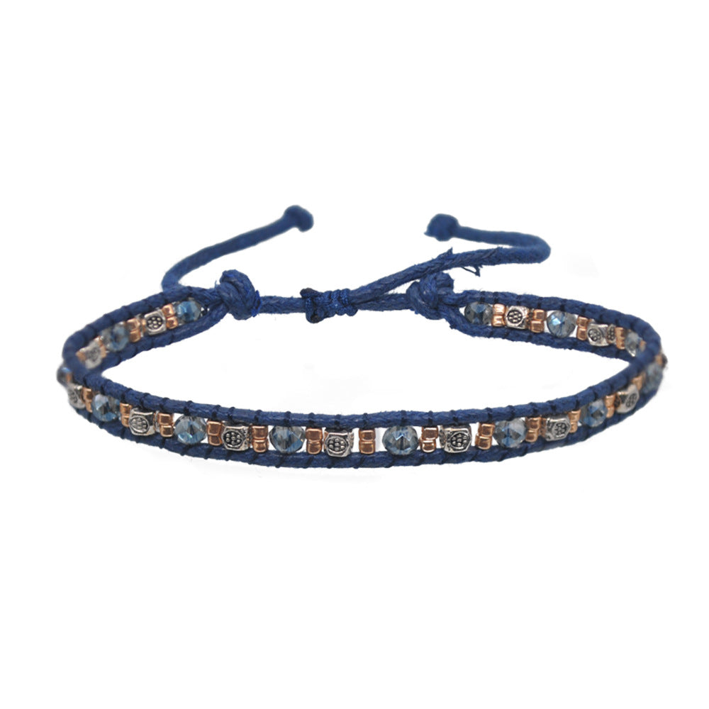Wholesale  color narrow round double braided rope bracelet